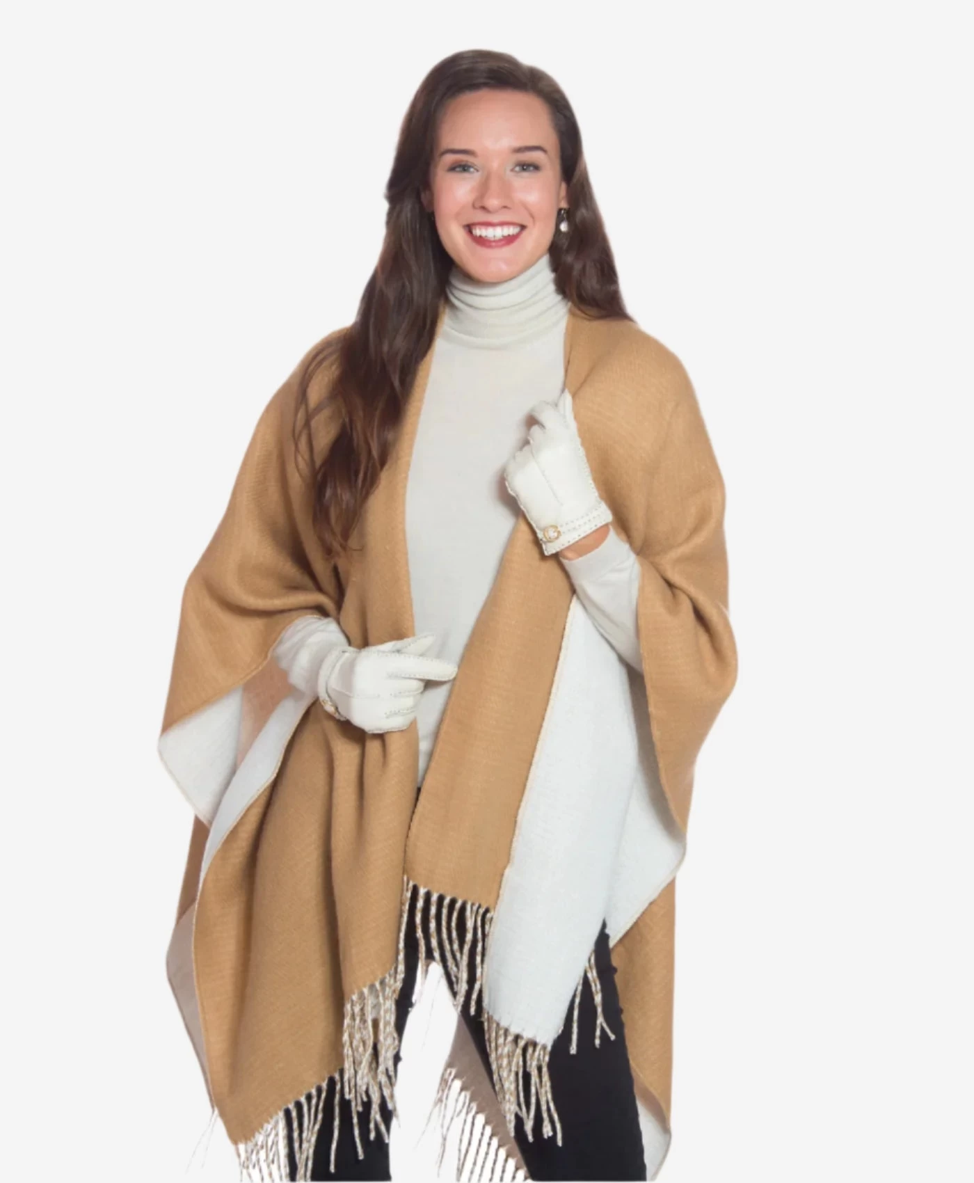 CA4661 (cream) - Women's Handsewn Cashmere Lined Deerskin Gloves With Distinctive Strap And Buckle 5 CA4661 (cream) - Women's Handsewn Cashmere Lined Deerskin Gloves With Distinctive Strap And Buckle - Image 5