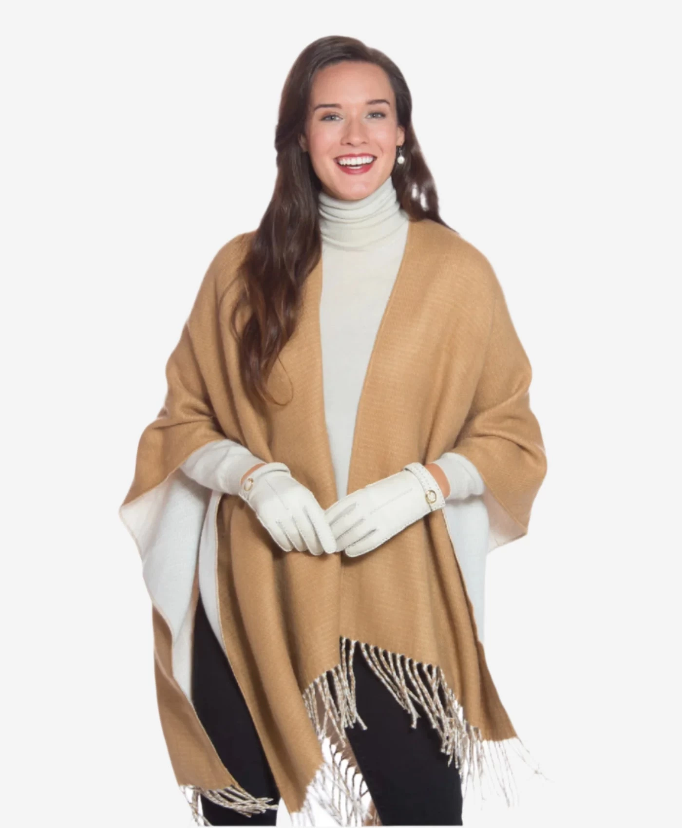 CA4661 (cream) - Women's Handsewn Cashmere Lined Deerskin Gloves With Distinctive Strap And Buckle 6 CA4661 (cream) - Women's Handsewn Cashmere Lined Deerskin Gloves With Distinctive Strap And Buckle - Image 6