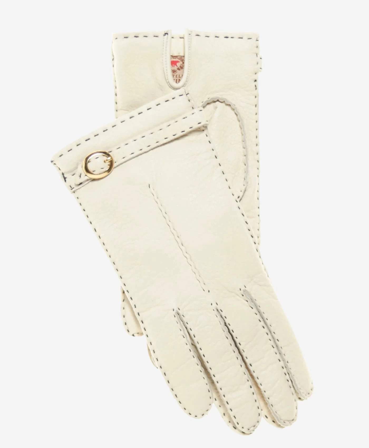 CA4661 (cream) - Women's Handsewn Cashmere Lined Deerskin Gloves With Distinctive Strap And Buckle 1 CA4661 (cream) - Women's Handsewn Cashmere Lined Deerskin Gloves With Distinctive Strap And Buckle