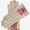 CA4916 (pink) - Hand-sewn Italian Crochet Driving Gloves From Lambskin Leather
