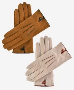 CA4941 (alabaster) - Women's Handsewn Cashmere Lined Suede Gloves With Distinctive Details -Fratelli Orsini Shop ca4941 l 699c0e67 c49e 472d b1ec c7ec3431f987