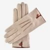 CA4941 (alabaster) - Women's Handsewn Cashmere Lined Suede Gloves With Distinctive Details