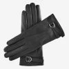 CA4987 (black) - Women's Italian Leather Lambskin Gloves With Strap