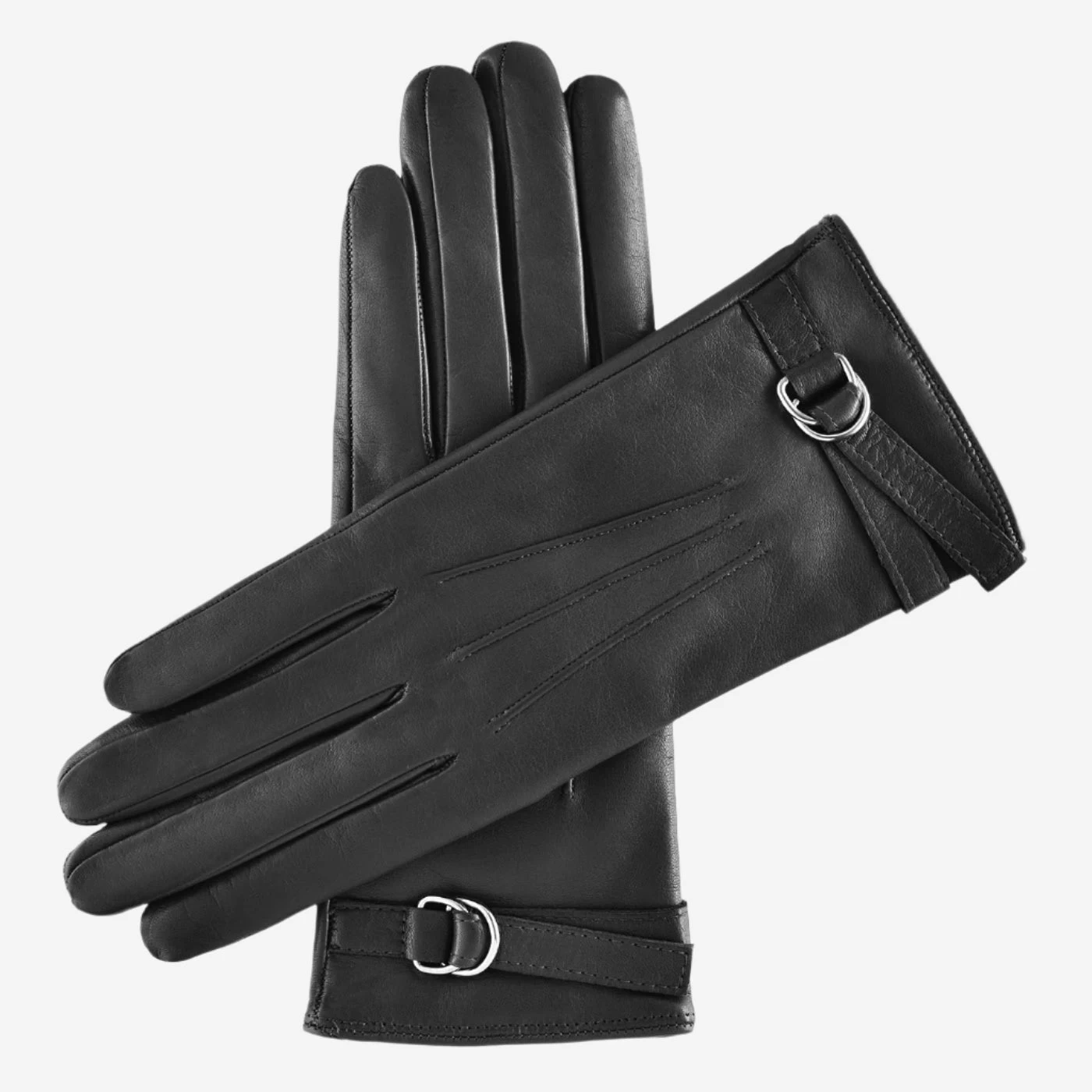 CA4987 (black) - Women's Italian Leather Lambskin Gloves With Strap 1 CA4987 (black) - Women's Italian Leather Lambskin Gloves With Strap