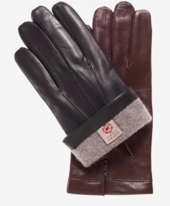 CC3001 (brown) - Men's Italian Cashmere Lined Leather Gloves -Fratelli Orsini Shop cc3001 v1 l