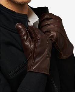 CC3104 (brown) - Men's Handsewn Cashmere Lined Leather Gloves -Fratelli Orsini Shop cc3104brn v1 l