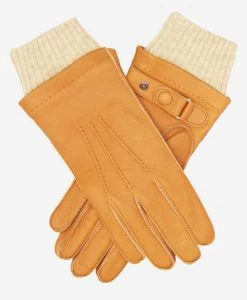 CC3115 (saddle) - Men's Italian Deerskin Leather Gloves With Cashmere Lining