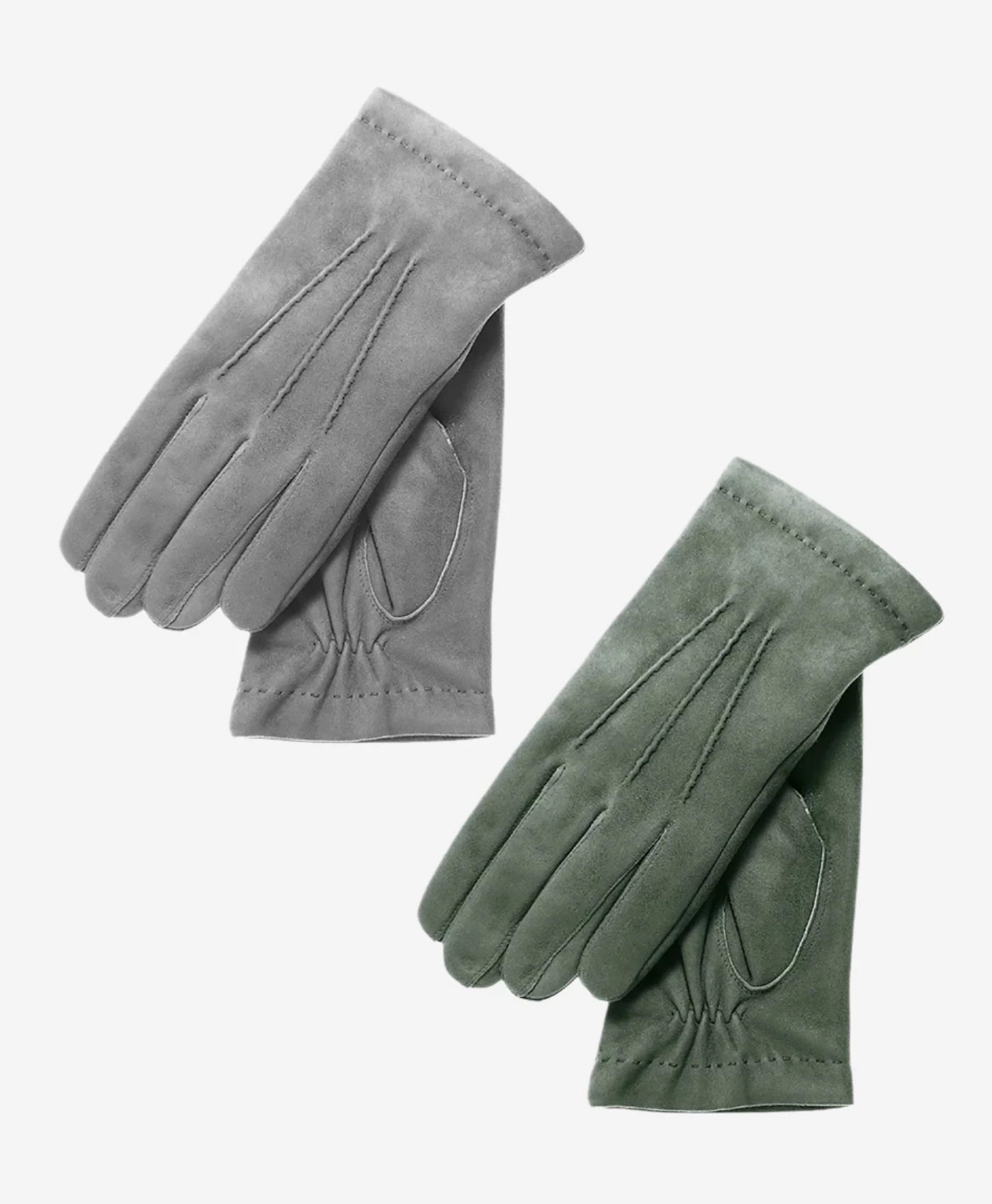 CC3117 (grey) - Men's Italian Cashmere Lined Suede Formal And Dress Leather Gloves 2 CC3117 (grey) - Men's Italian Cashmere Lined Suede Formal And Dress Leather Gloves - Image 2