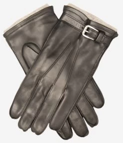 CC3239 (black) - Men's Italian Cashmere Lined Lambskin Gloves With Belt