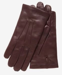 CC3303 (brown) - Men's Italian Cashmere Lined Leather Gloves With Longer Fingers