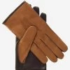 CC3434 (brown) - Men's Suede And Lambskin Gloves With Cashmere Lining