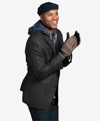 CC3510 (brown) - Men's Italian Cable Knit Cashmere And Leather Winter Gloves 5 CC3510 (brown) - Men's Italian Cable Knit Cashmere And Leather Winter Gloves - Image 5