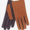 CC3556 (camel) - Men's Touchscreen Suede And Lambskin Gloves With Cashmere Lining