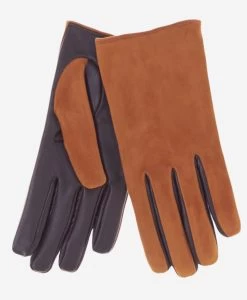 CC3556 (camel) - Men's Touchscreen Suede And Lambskin Gloves With Cashmere Lining