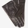 CC3592 (black) - Men's Italian Leather Gloves With Two-Tone Contrast Colors