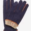 CC3640 (blue) - Men's Handsewn Suede And Lambskin Gloves With Italian Cashmere Lining