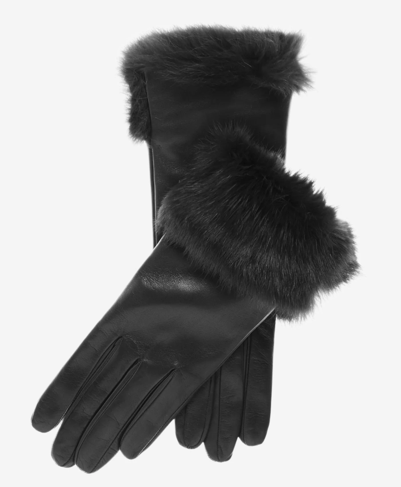 CC4009 (black) - Women's Italian Rabbit Fur Cuff Winter Leather Gloves 1 CC4009 (black) - Women's Italian Rabbit Fur Cuff Winter Leather Gloves