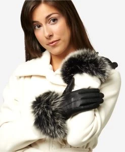CC4066 (black) - Women's Italian Fox Fur Cuff Cashmere Lined Leather Gloves 11 CC4066 (black) - Women's Italian Fox Fur Cuff Cashmere Lined Leather Gloves -Fratelli Orsini Shop cc4066blk v1 l
