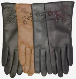 CC4101 (brown) - Women's Italian Cashmere Lined Leather Gloves With Floral Accents -Fratelli Orsini Shop cc4101 a521b553 4563 4c41 8299 e27c2b0e38ba