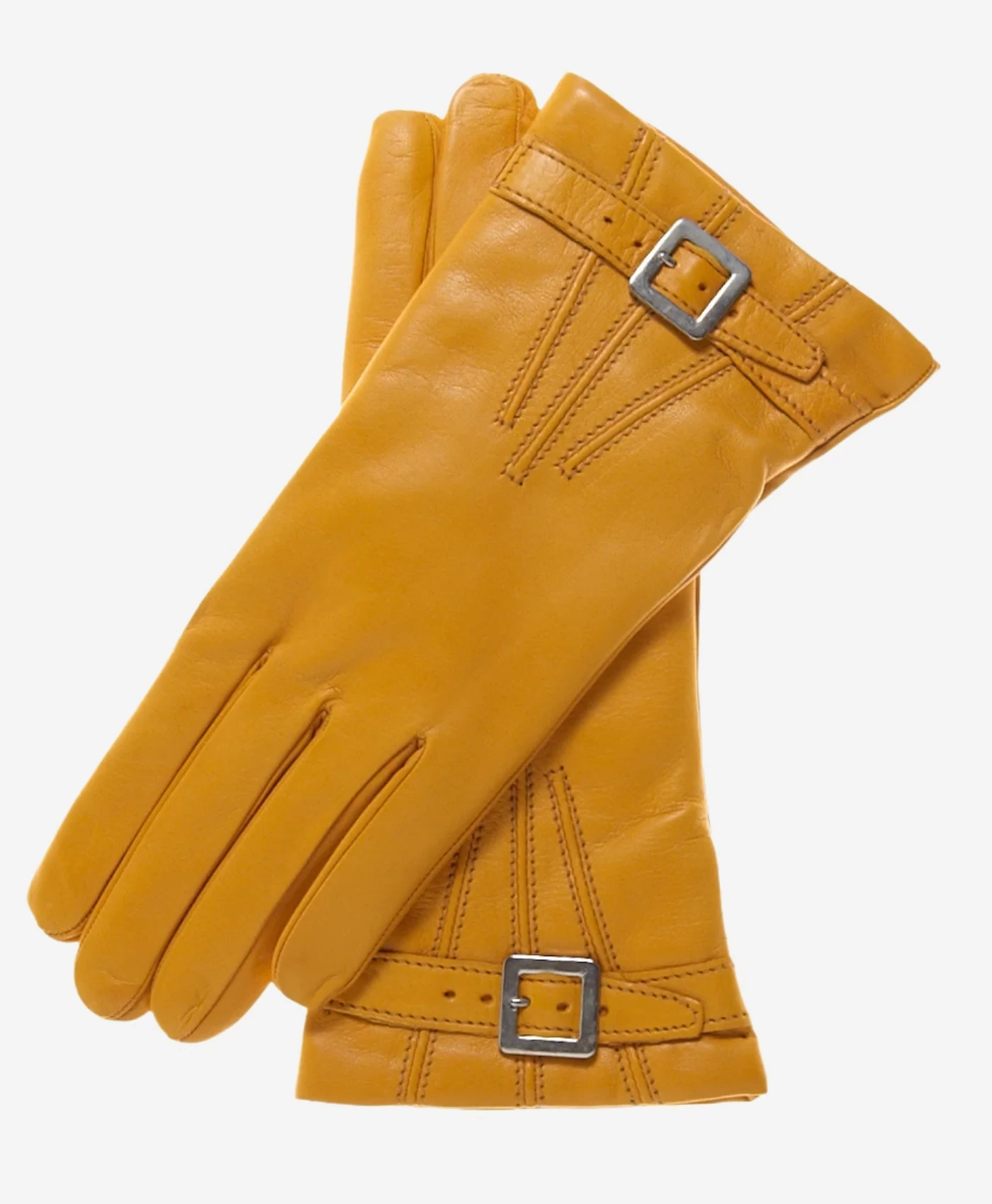 CC4201 (canary) - Women's Italian Cashmere Lined Leather Gloves With Buckle 1 CC4201 (canary) - Women's Italian Cashmere Lined Leather Gloves With Buckle