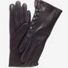 CC4213 (black/grey) - Women's Italian Cashmere Lined Gloves With Buttons