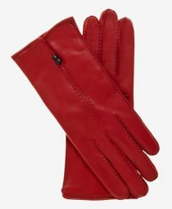 CC4301 (red) - Women's Handsewn Italian Cashmere Lined Leather Gloves