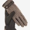 CC4510 (nat) - Women's Cable Knit Cashmere And Leather Winter Gloves