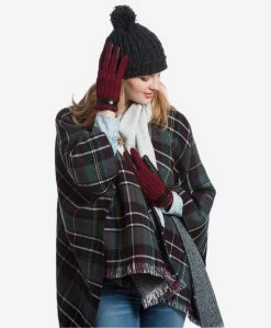 CC4510 (red) - Women's Cable Knit Cashmere And Leather Winter Gloves -Fratelli Orsini Shop cc4510red 3 l