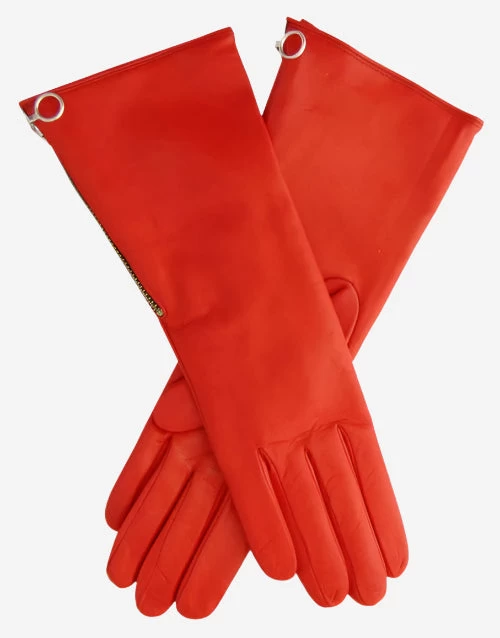 CC4879W4 (red) - "4 Button Length" Italian Cashmere Lined Gloves With Side Zipper 2 CC4879W4 (red) - "4 Button Length" Italian Cashmere Lined Gloves With Side Zipper - Image 2