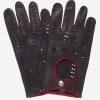 CD3288 (black) - Handsewn Italian Leather Driving Gloves With Contrast Welting