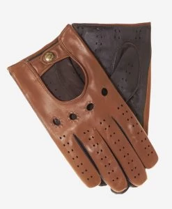 Umberto (camel Brown) - Italian Lambskin Leather Driving Gloves & Touchscreen Feature