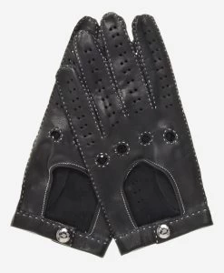 CD3501 (black) - Men's Handsewn Italian Lambskin Leather Driving Gloves
