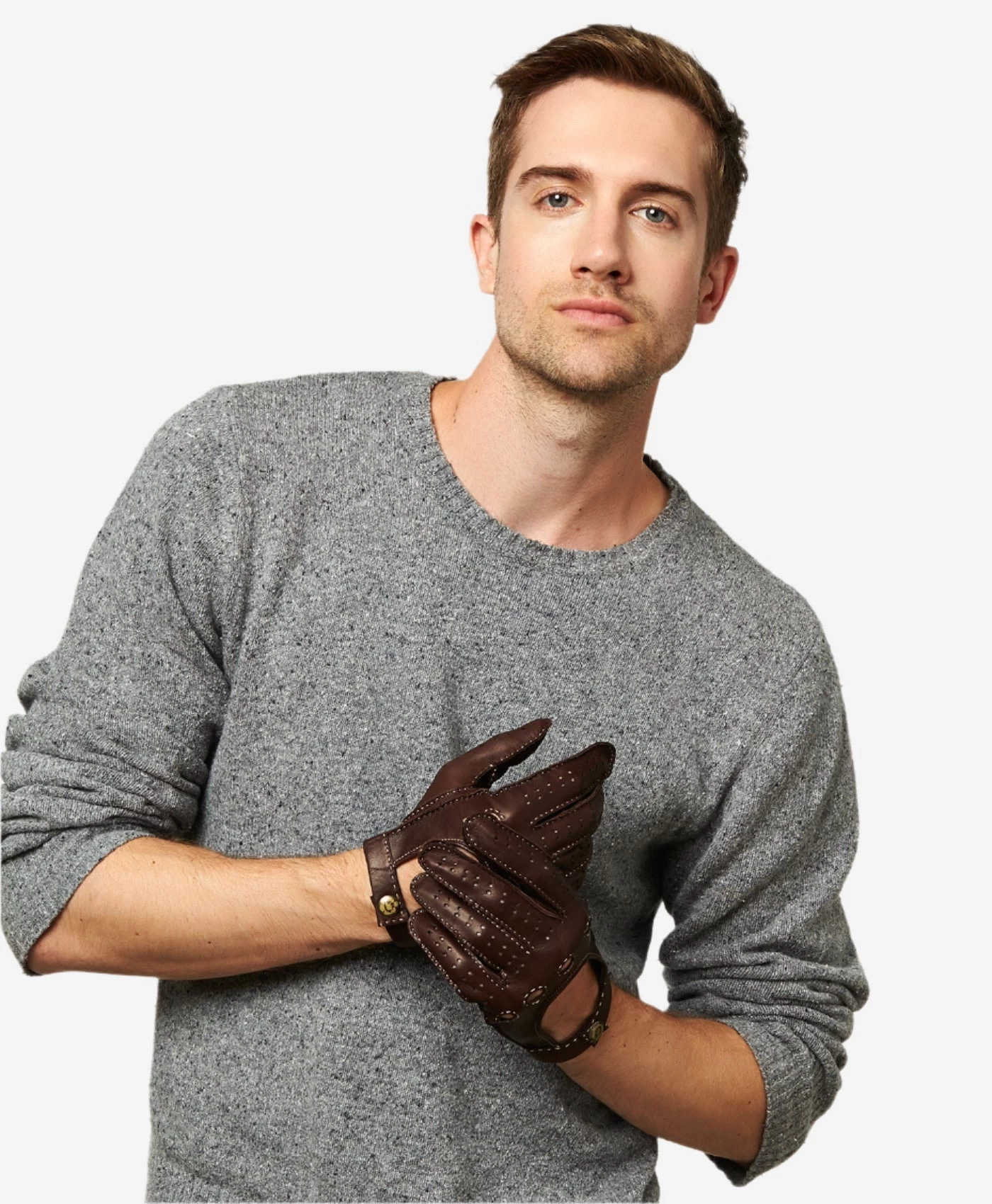 CD3501 (brown) - Men's Handsewn Italian Lambskin Leather Driving Gloves 4 CD3501 (brown) - Men's Handsewn Italian Lambskin Leather Driving Gloves - Image 4