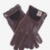 CD3528 (brown) - Men's Italian Leather Driving Gloves With Cashmere Lining