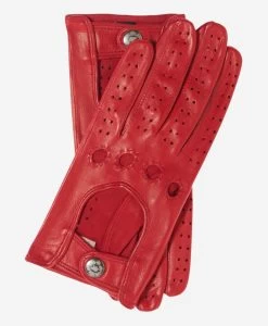 CD4010 (red) - Women's Italian Leather Driving Gloves