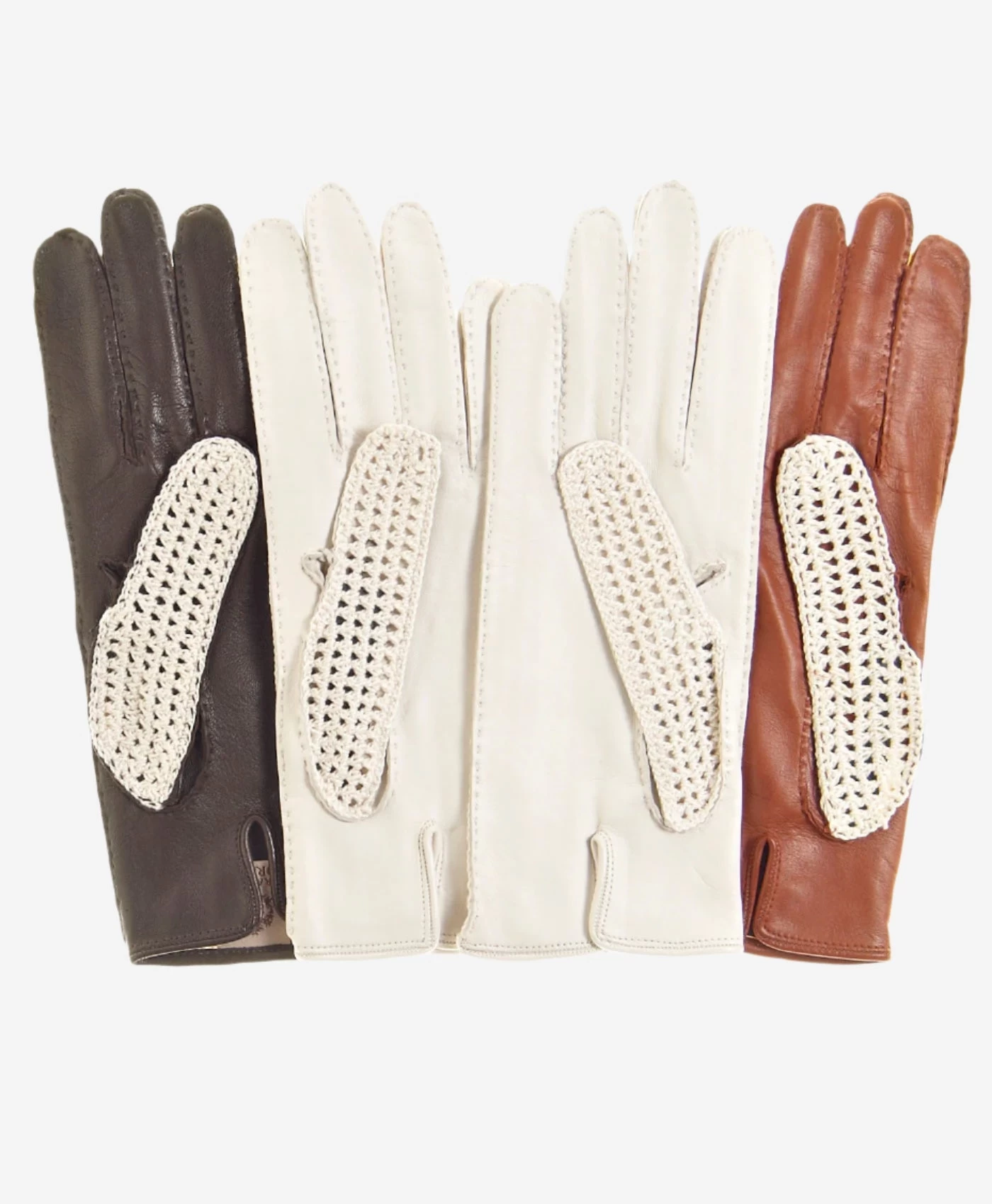 CD4020 (dark Brown) - Women's Crochet And Leather Driving Gloves 3 CD4020 (dark Brown) - Women's Crochet And Leather Driving Gloves - Image 3