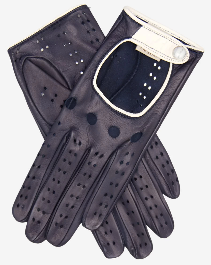 CD4134 (navy) - Women's Italian Lambskin Driving Gloves 2 CD4134 (navy) - Women's Italian Lambskin Driving Gloves - Image 2