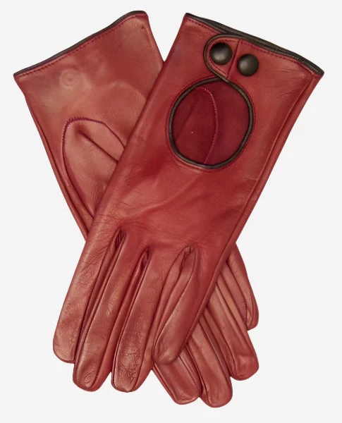 CD4255 (xb) - Women's Italian Leather Driving Gloves With Contrast Welting 2 CD4255 (xb) - Women's Italian Leather Driving Gloves With Contrast Welting - Image 2