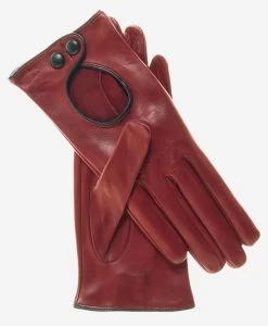 CD4255 (xb) - Women's Italian Leather Driving Gloves With Contrast Welting