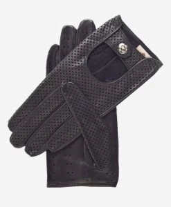 CD4466 (black) - Women's Ventilated Leather Driving Gloves