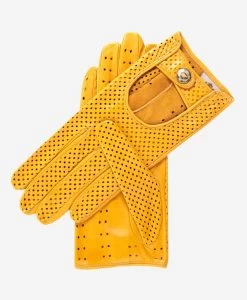 CD4466 (yellow) - Women's Ventilated Leather Driving Gloves
