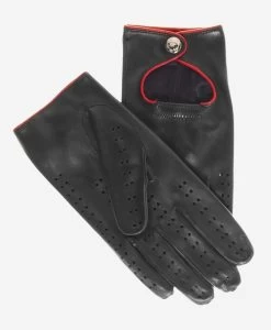 CD4927 (black) - Ladies Driving Gloves With Accent Piping