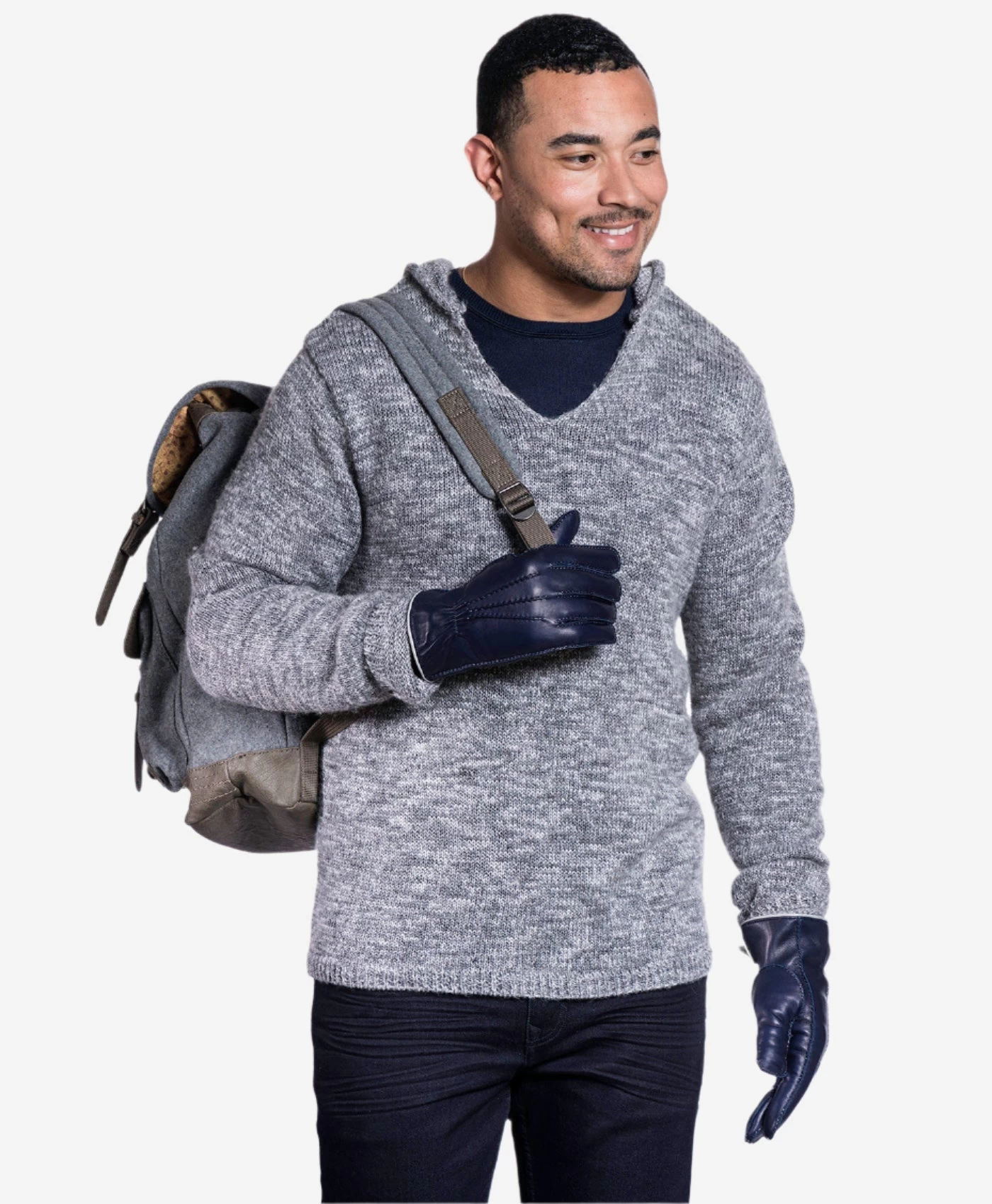 CL3505 (blue) - Men's Italian Handsewn Shearling Gloves 2 CL3505 (blue) - Men's Italian Handsewn Shearling Gloves - Image 2