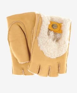 CL4522 (golden) - Women's Italian Shearling Fingerless Gloves