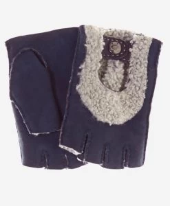 CL4522 (navy) - Women's Italian Shearling Fingerless Gloves
