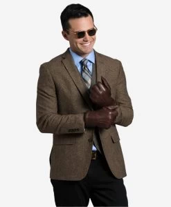 CR3103 (brown) - Men's Handsewn Rabbit Fur Gloves -Fratelli Orsini Shop cr3103brn 1 l