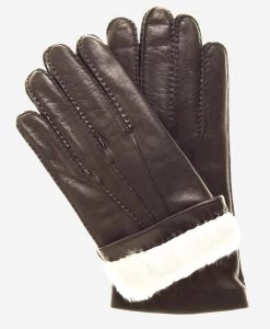 CR3103 (brown) - Men's Handsewn Rabbit Fur Gloves