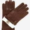 CR3302 (brown) - Men's Cadet Italian Rabbit Fur Gloves With Shorter Fingers