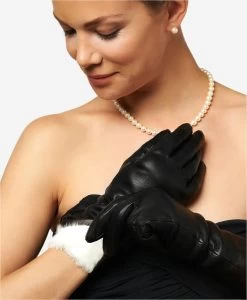 CR4001W6 (black) - Italian Rabbit Fur Lined 6-Button Length Leather Gloves -Fratelli Orsini Shop cr4001w6 v2 l cd8e138f 7ee9 47c8 996a 3cd20c700dc8