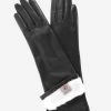 CR4001W6 (black) - Italian Rabbit Fur Lined 6-Button Length Leather Gloves